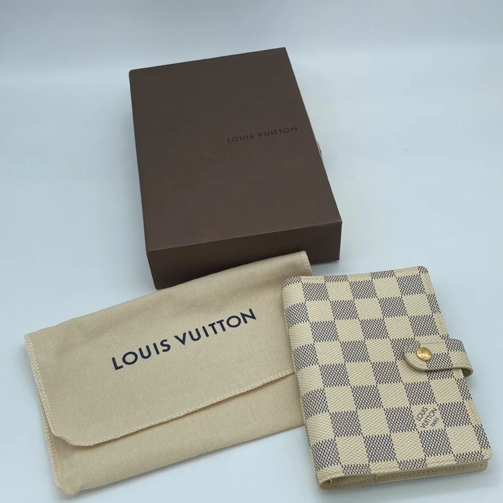 LOUIS VUITTON DAMIER AZUR PM AGENDA BOOKLET W/ BOX